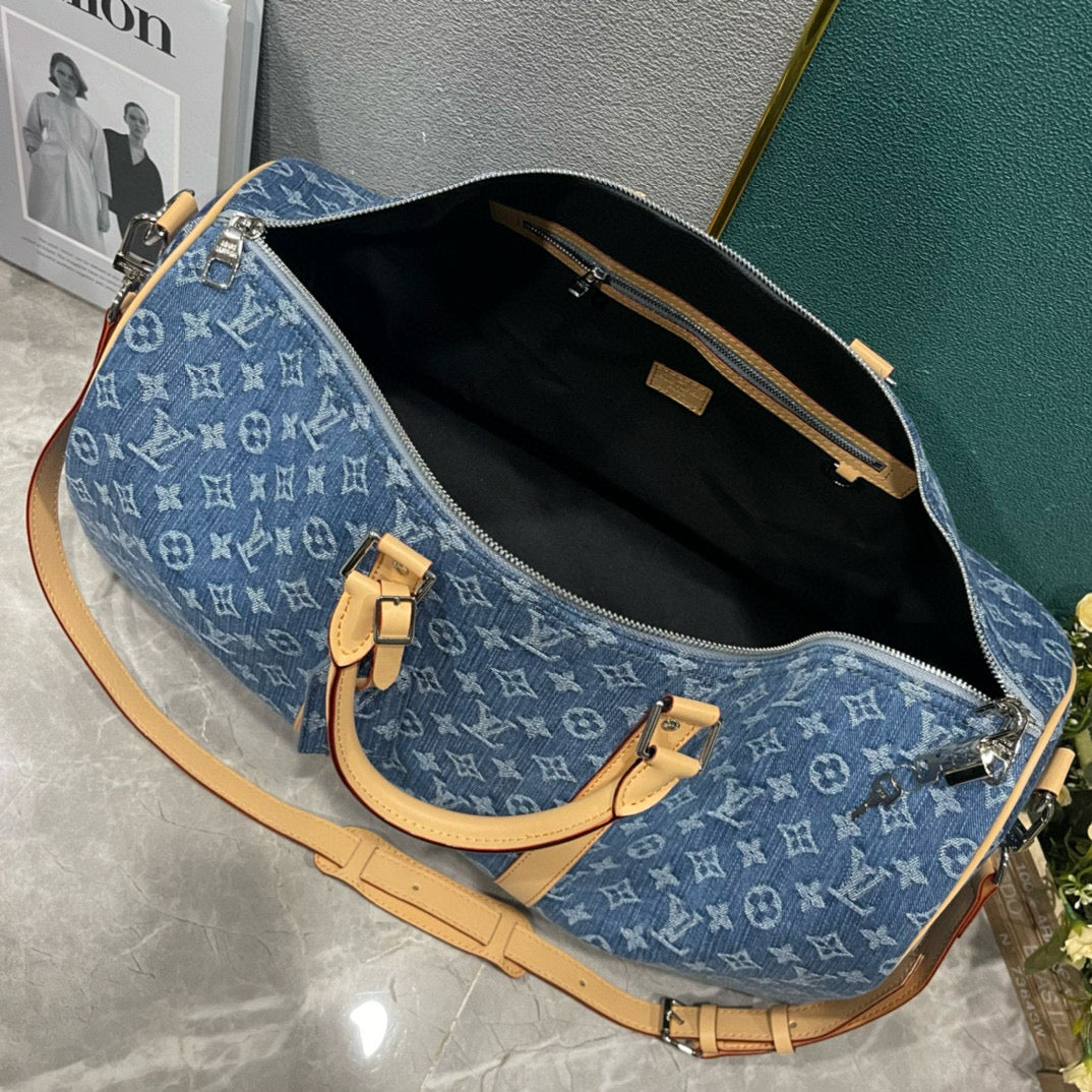 L-Keepall Bandoulière Monogram Denim