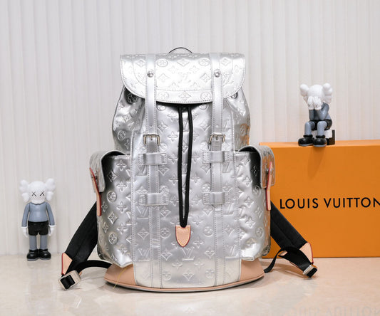 L-Silver Glossy Christopher Backpack